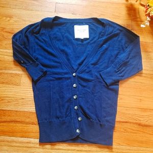 Abercrombie & Fitch Small cotton blend nave button up sweater  v neck